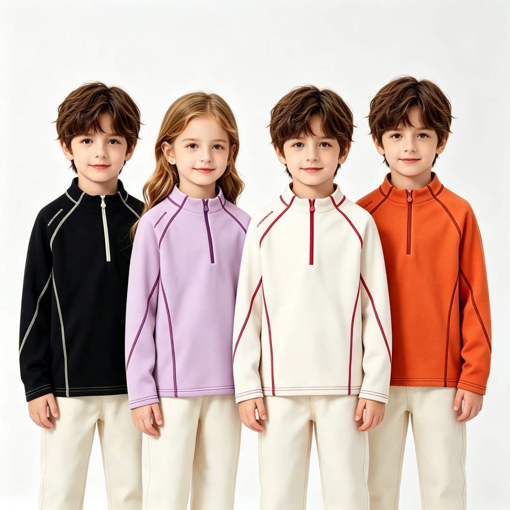 Autumn Winter Kids Half‑Zip Fl - Outdoor Sport Activities For Kids ulasan dan harga